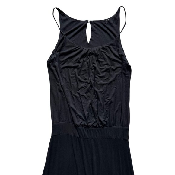 Black Sleeveless Maxi Dress With Keyhole Back Detail - Large Size - Picture 3 of 7